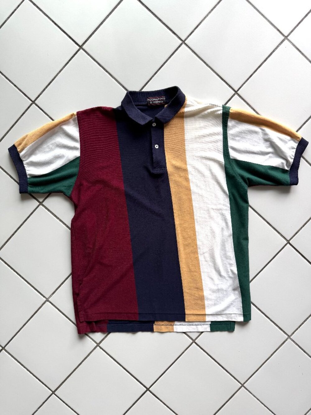 Vintage Roundtree & Yorke colourblock Men's Polo (medium)